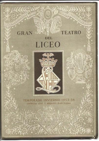 LAMINA 36740: Programa Liceu temporada invierno 1953-54