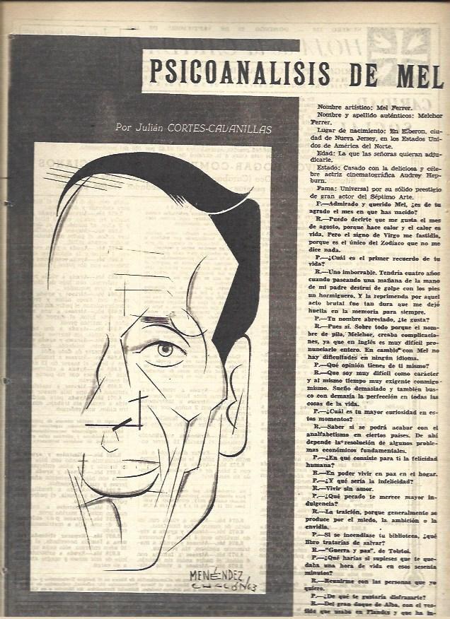 LAMINA 36645: Mel Ferrer, caricatura de Menendez