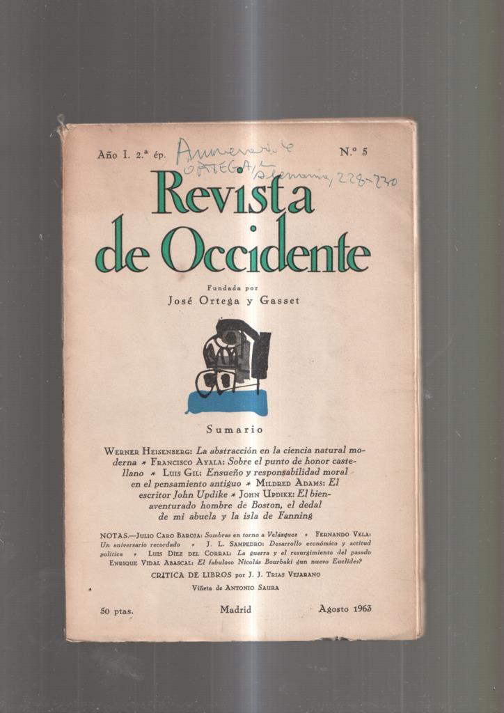 Revista de Occidente numero 05, agosto 1963: La abstraccion en la ciencia moder-