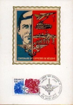 POSTAL PV11533: Carta filatelica de Francia. Centenaire des Officiers de Reserve. Premiere Jour