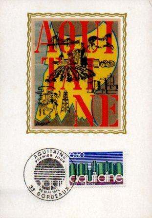 POSTAL PV11534: Carta filatelica de Francia. Aquitaine. Primer Jour