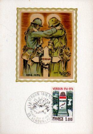POSTAL PV11535: Carta filatelica de Francia. Verdum 1916-1976. Primer Jour