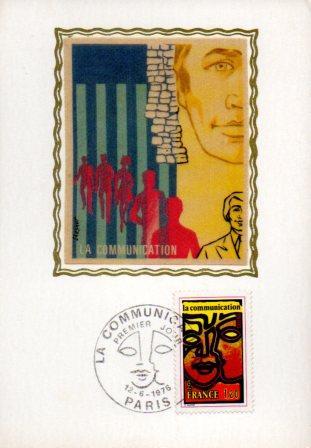 POSTAL PV11536: Carta filatelica de Francia. La Communication. Premier Jour