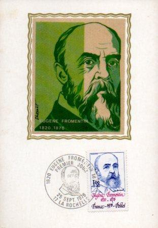 POSTAL PV11539: Carta filatelica de Francia. Eugene Fromentin 1820-1876. Primer Jour