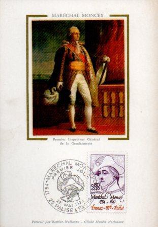 POSTAL PV11550: Carta filatelica de Francia. Marechal Moncey Premier Inpecteur General de la Gendarmerie
