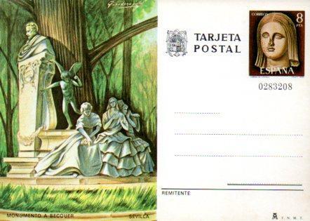 POSTAL PV11525: Tarjeta postal de Correos vista del Monumento a Bcquer, Sevilla nº 0283208