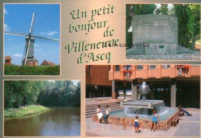 POSTAL PV11558: Villenueve d'Asco, moulin, parc, fontaine