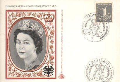 POSTAL PV11563: Carta filatelica, visita de la Reina Isabel a Stuttgart  en 1965