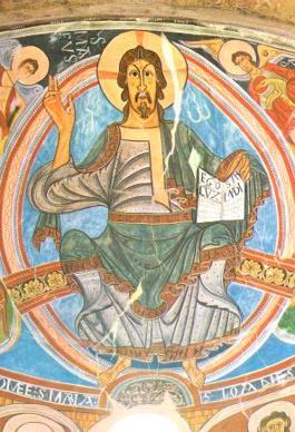 POSTAL PV11829: Pantocrator mural Iglesia de San Clemente de Taull