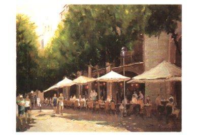 POSTAL PV11831: Relax a la Rambla de Girona oli, Publicidad Fire de Mostres de Girona