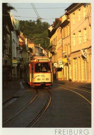 POSTAL PV11915: Strassenbahn in der Salzstrasse, Freiburg