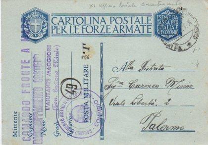 POSTAL PV11745: Correspondencia Ejercito Italiano. Cartolina Postale per le Forze Armate 1940
