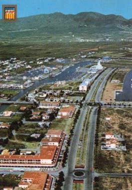 POSTAL PV11805: Vista aerea Ampuriabrava detalle