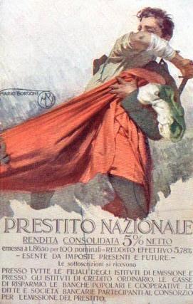 POSTAL PV11220: Prestito Nazionale ilustracion por Mario Borgoni
