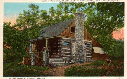 POSTAL PV11234: Old Matt's Cabin, In the Beautiful Missouri Ozarks