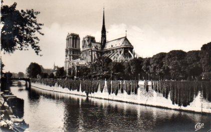 POSTAL PV11236: Vue vers l'Abside de Notre Dame, Paris