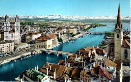 POSTAL PV11253: Zurich und die Alpen