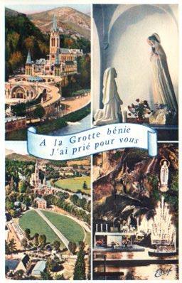 POSTAL PV11125: Lourdes, Basiliqueet la Grotte Miraculeuse
