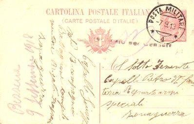 POSTAL PV11135: Correspondencia Ejercito Italiano Primera Guerra Mundial PV11135