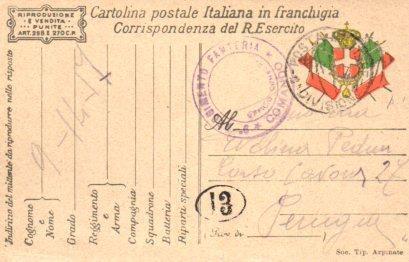 POSTAL PV11136: Correspondencia Ejercito Italiano Primera Guerra Mundial PV11136