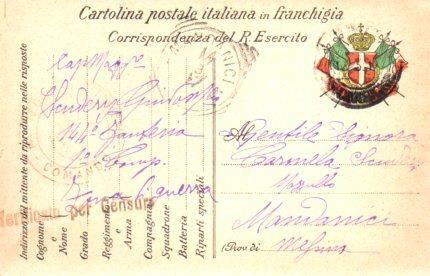 POSTAL PV11168: Correspondencia Ejercito Italiano Primera Guerra Mundial PV11168