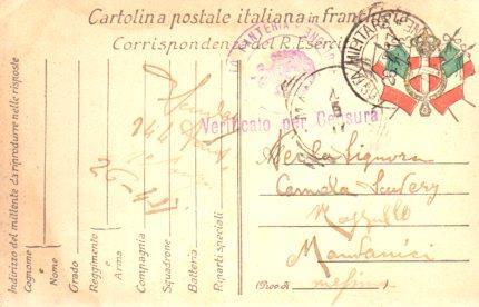 POSTAL PV11170: Correspondencia Ejercito Italiano Primera Guerra Mundial PV11170