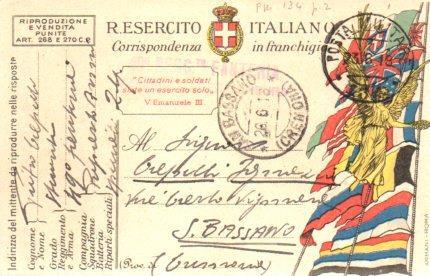 POSTAL PV11174: Correspondencia Ejercito Italiano Primera Guerra Mundial PV11174
