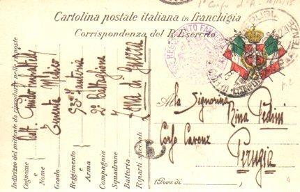 POSTAL PV11175: Correspondencia Ejercito Italiano Primera Guerra Mundial PV11175
