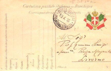 POSTAL PV11167: Correspondencia Ejercito Italiano Primera Guerra Mundial PV11167