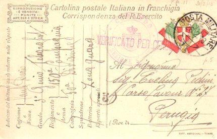 POSTAL PV11180: Correspondencia Ejercito Italiano Primera Guerra Mundial PV11180
