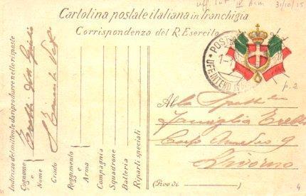 POSTAL PV11179: Correspondencia Ejercito Italiano Primera Guerra Mundial PV11179