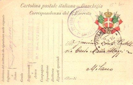 POSTAL PV11164: Correspondencia Ejercito Italiano Primera Guerra Mundial PV11164