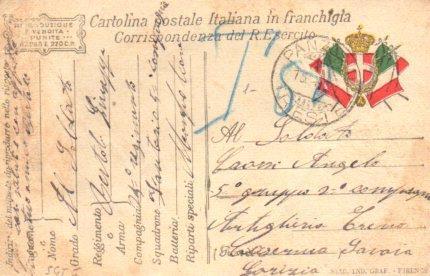 POSTAL PV11151: Correspondencia Ejercito Italiano Primera Guerra Mundial PV11150