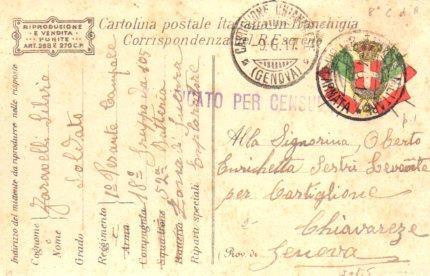 POSTAL PV11155: Correspondencia Ejercito Italiano Primera Guerra Mundial PV11155
