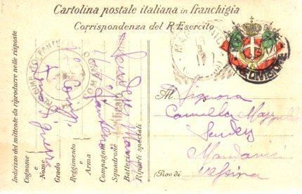 POSTAL PV11163: Correspondencia Ejercito Italiano Primera Guerra Mundial PV11163