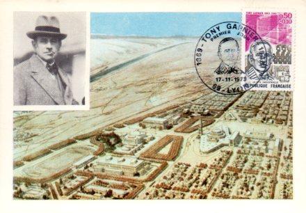 POSTAL PV11433: Le Cite Industrielle por Tony Garnier. Tarjeta postal homenaje
