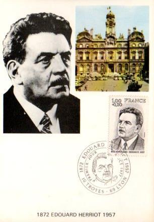 POSTAL PV11438: Edouard Herriot 1872-1957. Carte Philatelique