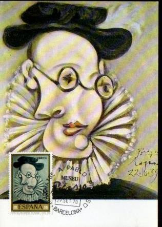 POSTAL PV11449: Jaime Sabartes por Picasso. Homenatge a Picasso. Tarjeta postal