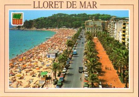 POSTAL PV11478: Paseo y playa de Lloret de Mar