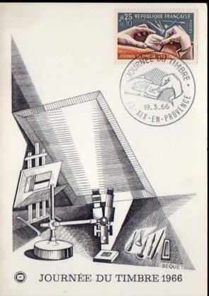 POSTAL PV11455: Bequet. Journee du Timbre 1966. Carte Postale