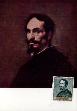 POSTAL PV11460: Retrato de Alonso Cano por Velazquez. Tarjeta postal primer dia circulacion