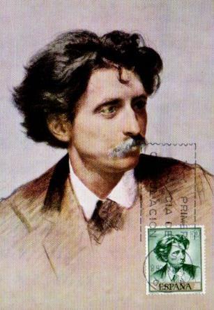 POSTAL PV11463: Retrato de Mariano Fortuny. Tarjeta postal primer dia circulacion