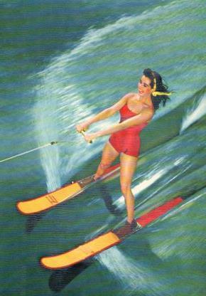 POSTAL PV11399: Mujer en bañador esqui acuatico PV11399
