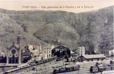 POSTAL PV11300: Vias generales de la Aduana y la Estacion de Port-Bou