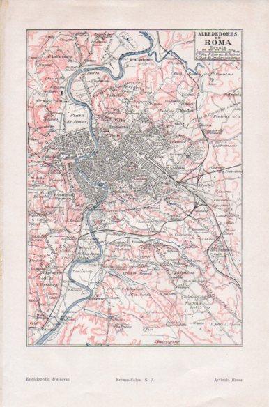 LAMINA V41728: Mapa alrededores de Roma