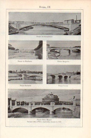 LAMINA V41721: Puentes sobre el Tiber en Roma