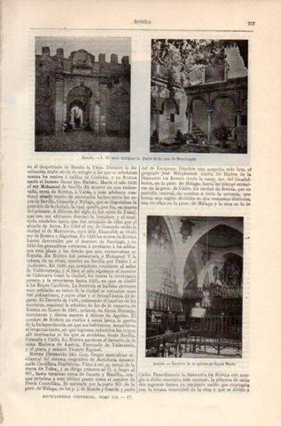 LAMINA V41758: Arco e interior iglesia de Santa Maria en Ronda