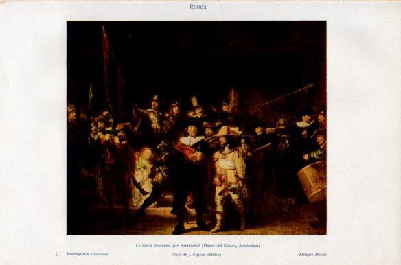 LAMINA V41755: La ronda nocturna por Rembrandt