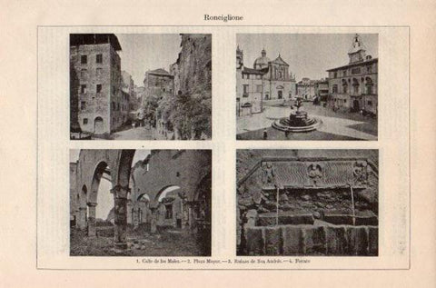LAMINA V41753: Vistas varias de Ronciglione, Italia
