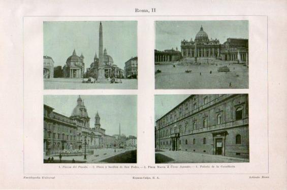 LAMINA V41717: Vistas plazas en Roma